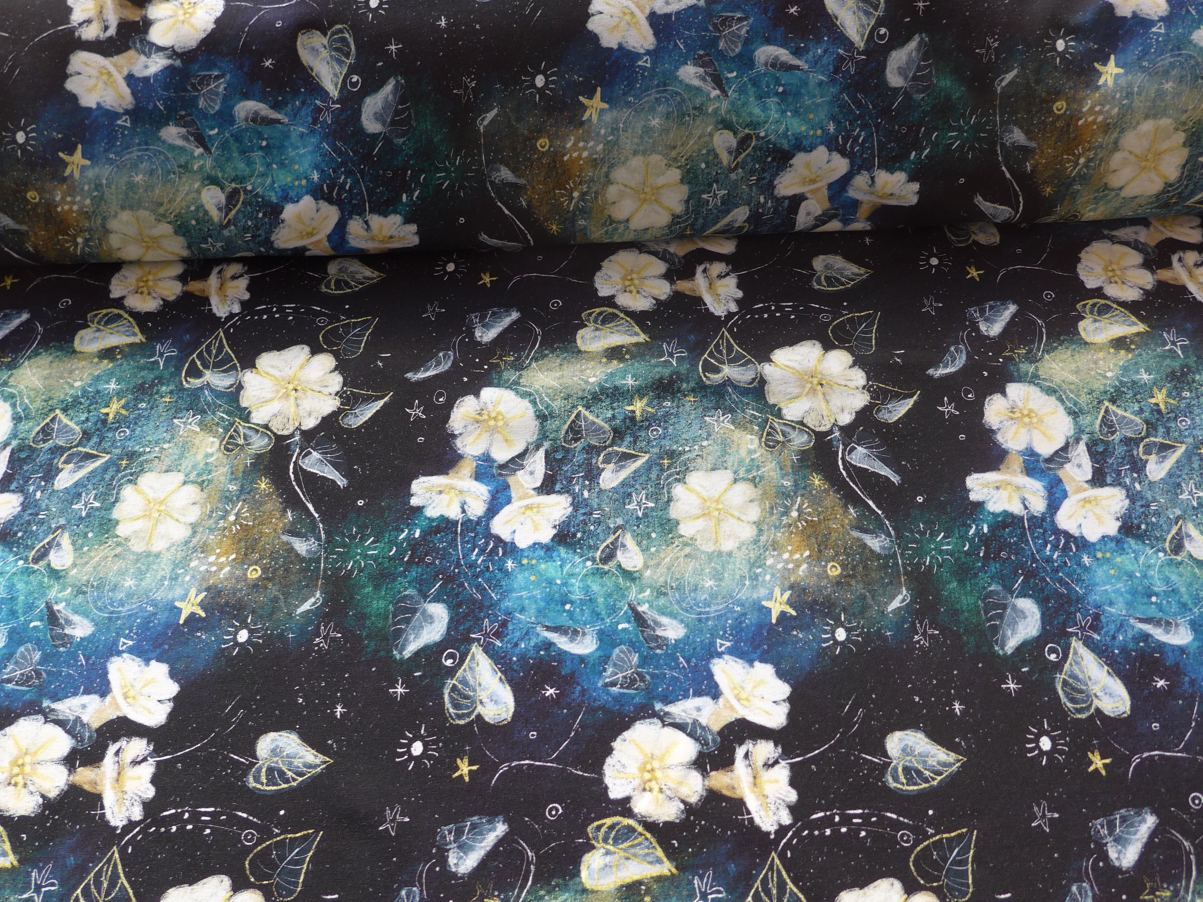 Teplákovina nepočesaná 250g- Noční květy