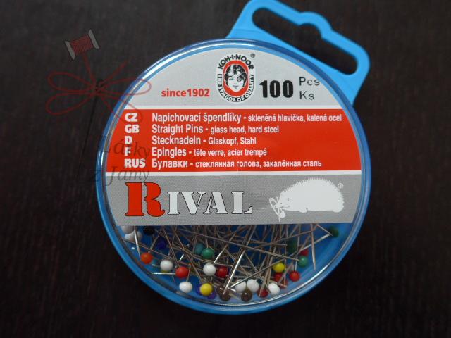 Špendlík napichovací Fe 31x0,60mm (v.31) skleněná hlava 100ks