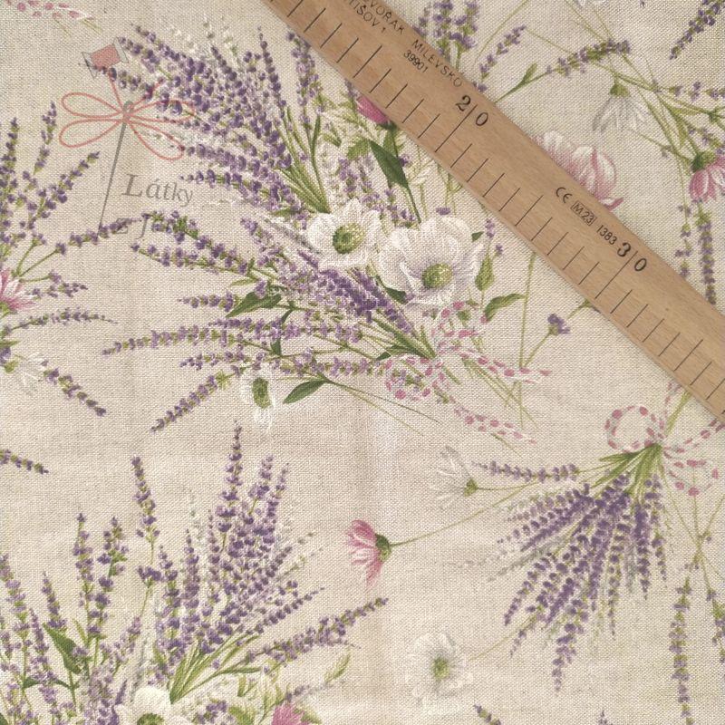 Režná látka levandule