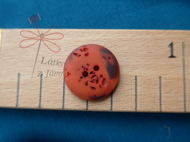 Knoflík světle červený se vzorem - 23mm