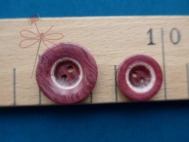 Knoflík bordový žíhaný