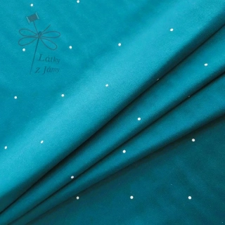 Puntíky na zelené petrolejové