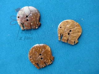 Knoflík kokosový slon -28mm