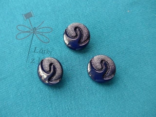 Knoflík tmavě modrý s vlnou 20mm