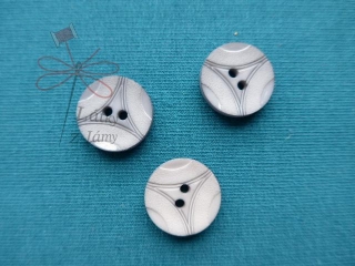 Knoflík šedý vzorovaný 18 mm